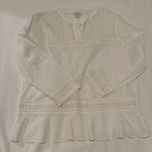 J crew White Eyelet Blouse